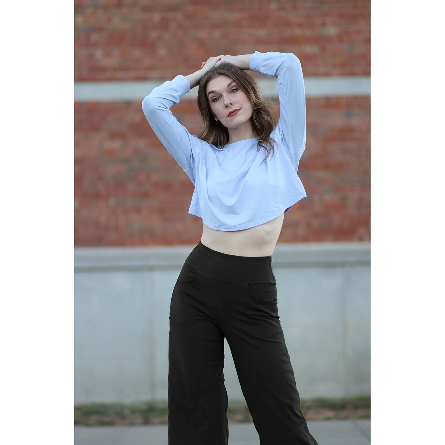 MLDRA Capri Wide Leg Sweatpants for Women Yoga Flare Petite Pants with Pockets Workout High Waist Pant Lightweight Cotton Work Pants Leggings for Summer (Available in Plus Size)