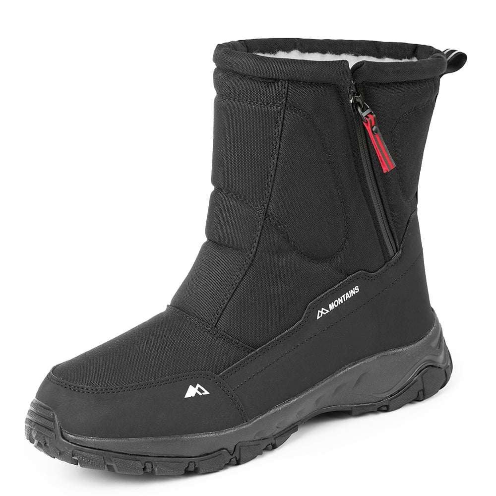 Snow Boots For Men Women Waterproof Insulated Anti-Slip Warm Winter Shoes Lightweight Faux Fur Lined Frosty Warm Outdoor Boots Black size 10.5