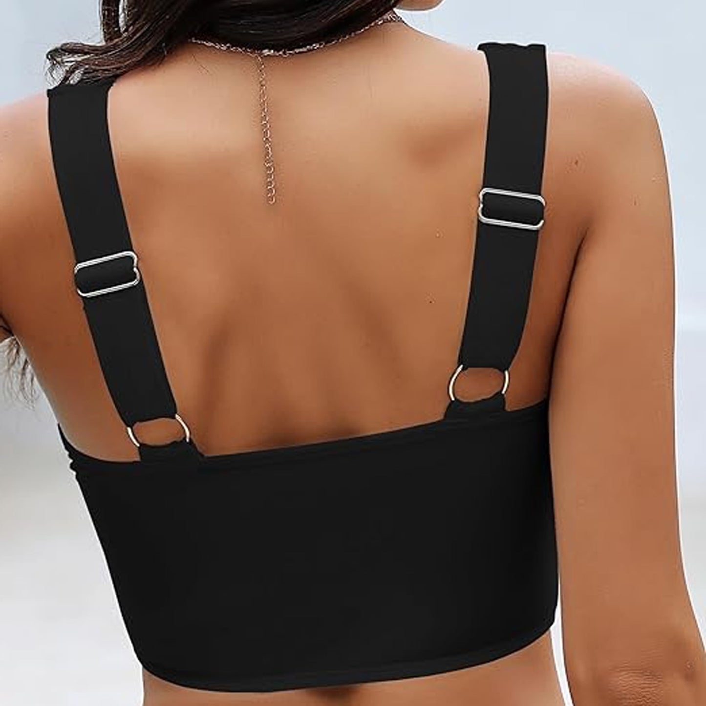 SOMER Women's Swimsuit 2 Piece Bikini Set Bathing Suits Knot Twist Adjustable Tank Swimwear