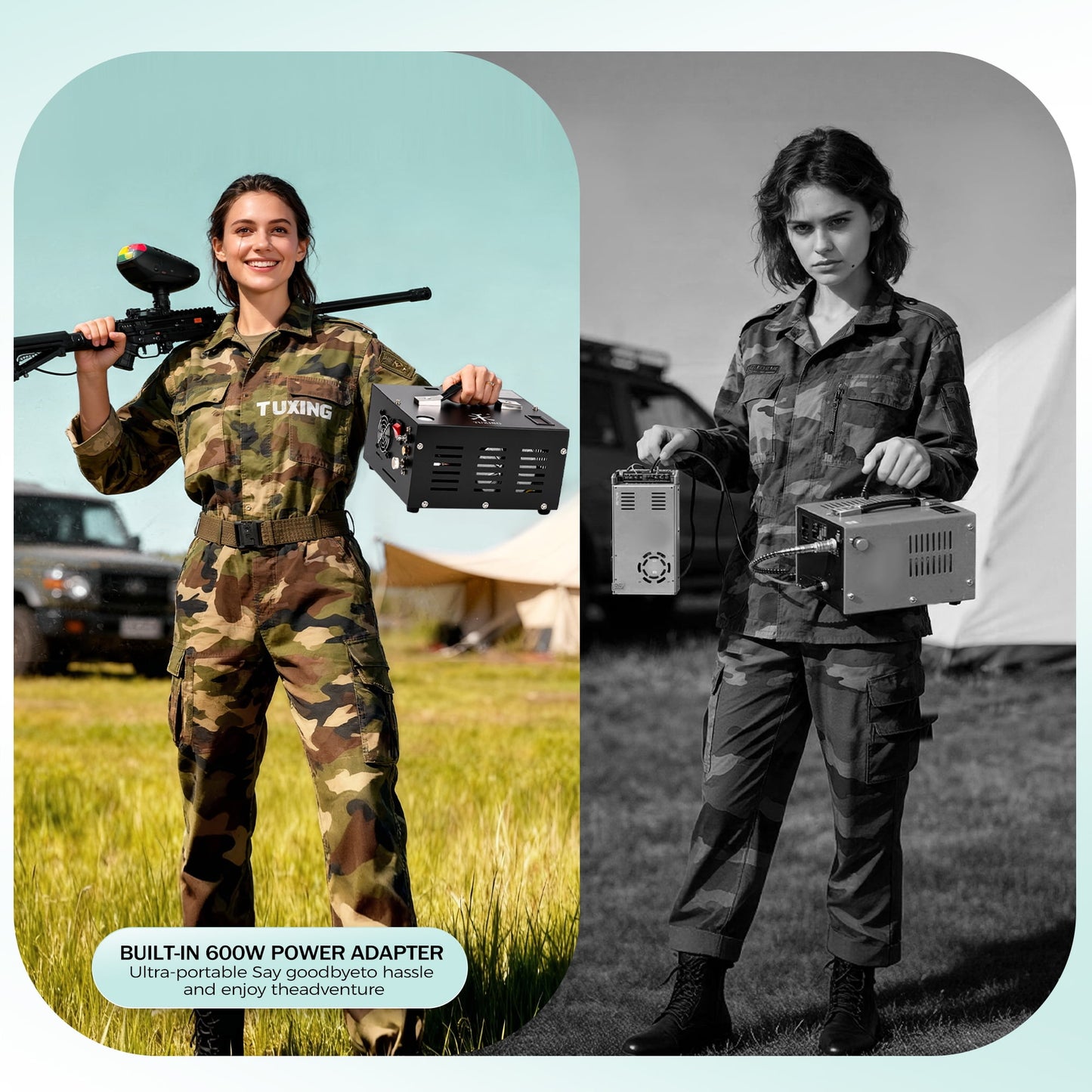 TUDIVING Pcp Air Compressor Built in Converter Pcp Compressor 4500psi/300bar