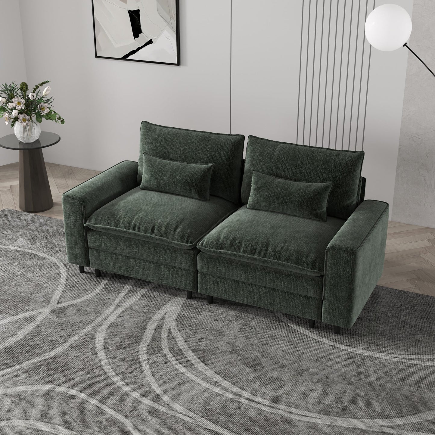 CAFORKP Modern Sofa Couch for Living Room,Bedroom,Office,Apartment,Green