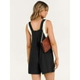 Women's Rompers Short Casual Jumpsuit Adjustable Strap Loose Dressy Linen Bib Overalls for Summer