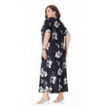 Women's Plus Size Dresses V Neck Short Sleeve Stretch Casual Loose Plus Size Long Maxi Dress Boho