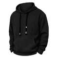 Men's Hoodies Pullover Sweatshirt Lightweight Winter Warm Long Sleeve Coat Hoodie Fashion Black