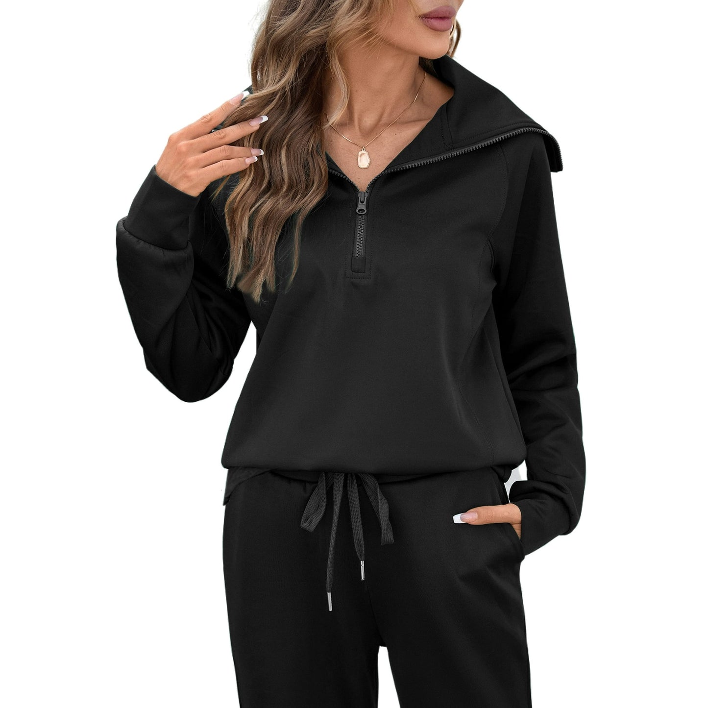 UVN Outfit Sets for Women 2 Piece Sets Winter Casual Tracksuit Long Sleeve Lounge Set Outfits with Pockets