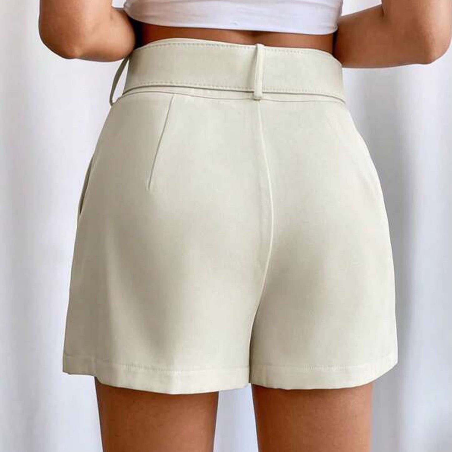 SOMER Womens Shorts Casual High Waist Dressy Shorts Summer Loose Wide Leg Shorts with Belt