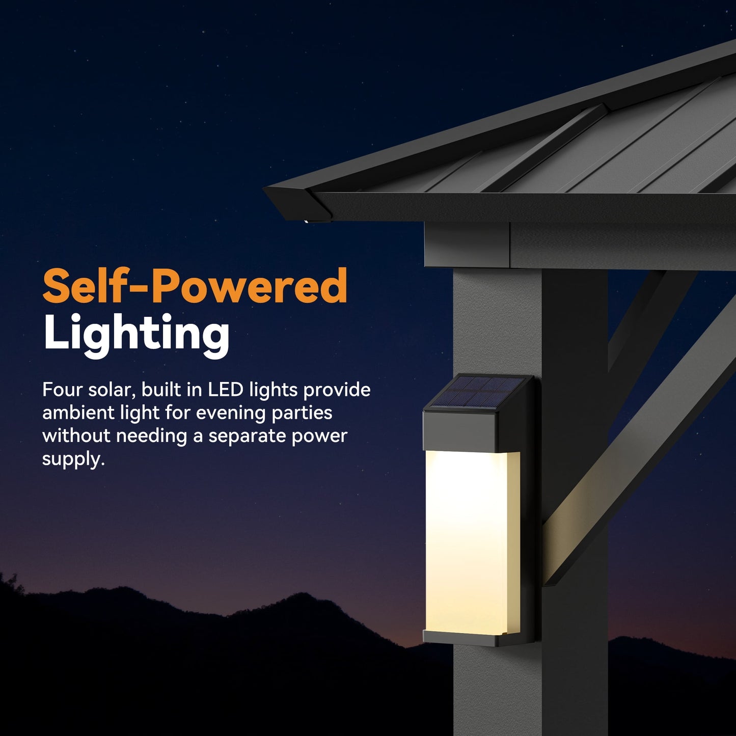 Modern Shade 10'x12' Hard Top Gazebo W/ Solar LED light