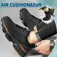 MANLEGU Steel Toe Shoes for Men Women Lightweight Work Shoes Indestructible Safety Sneakers Comfortable Steel Toe Sneakers Mens Work Tennis Shoe for Industrial Construction Size9