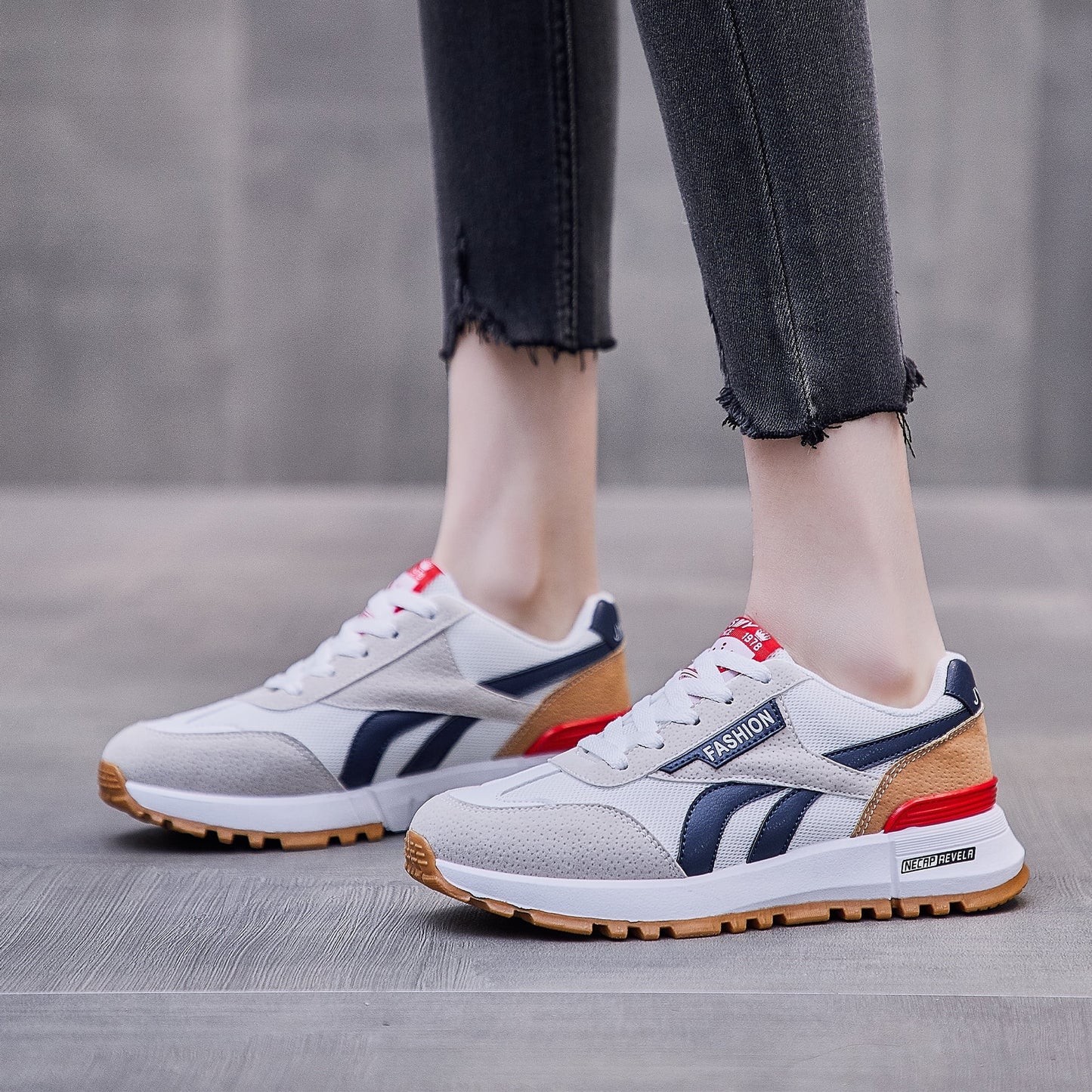 Elecsop Slip-on Sneakers for Women Couple Lightweight Breathable Running Shoes for Women with Non-Slip Cushioning Sole, Soft Insole, Comfortable Platform Casual Shoes for Walking Running