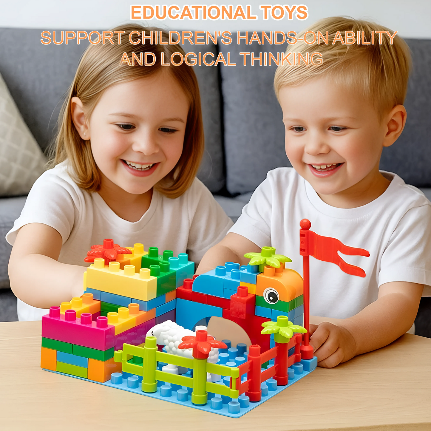 Building Blocks for Toddlers 3+, 88 Piece Pen Container Building Toy Set for Kids, Preschool Learning Toys for Boys and Girls