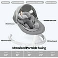 Baby Swing for Infants, OEIKPFN Bluetooth Baby Bouncer for Babies 0-9 Months with 5 Speed, Gray