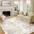 WIPONKEN 8x10 Area Rug for Living Room and Bedroom, Washable Modern Abstract Low-Pile Mat with Non-Slip Backing