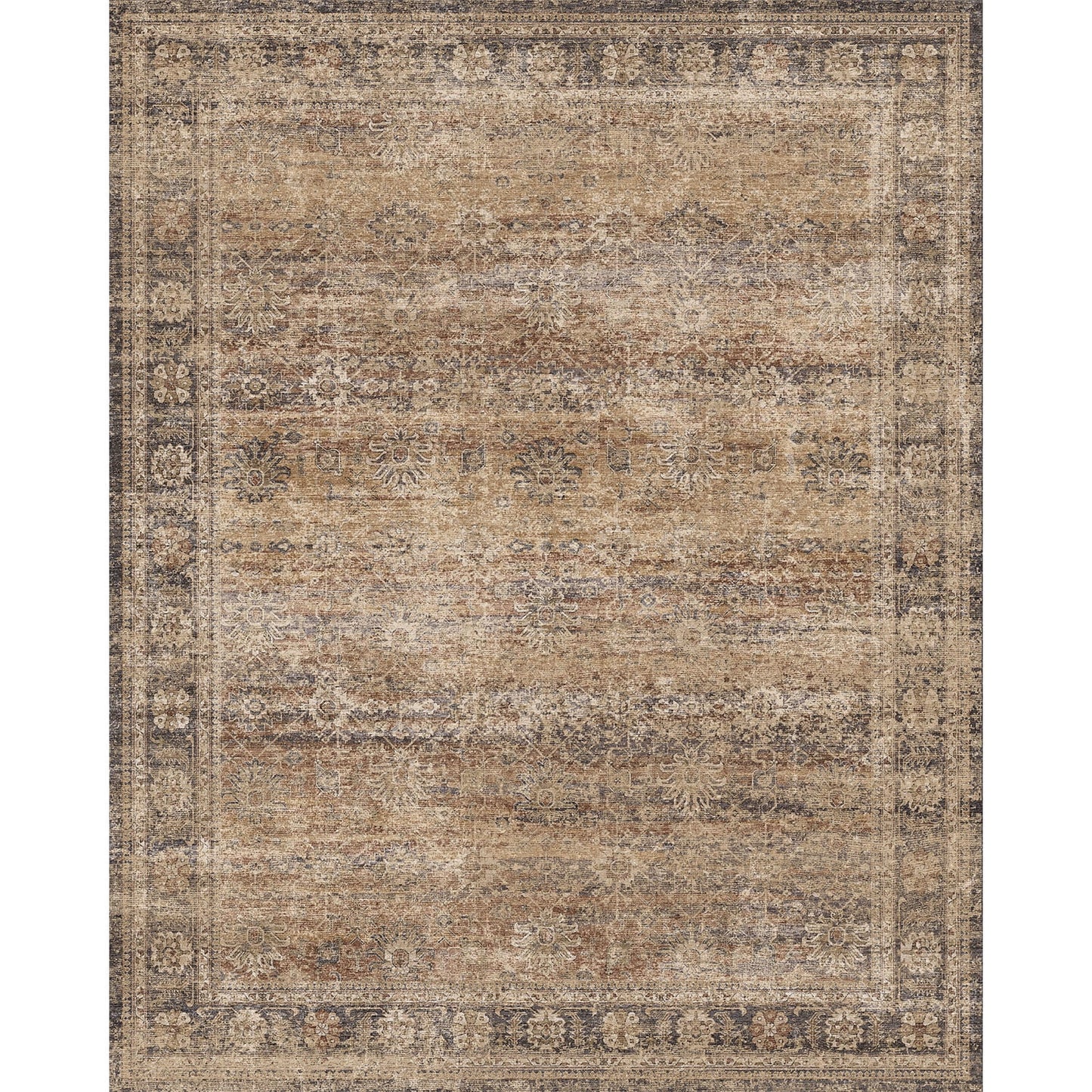 BERTHMEER 8'x10' Area Rugs for Living Room Bedroom Office Dining Room Farmhouse Large Brown Rugs Vintage Oriental Traditional Distressed Non Slip Washable Rugs Carpets