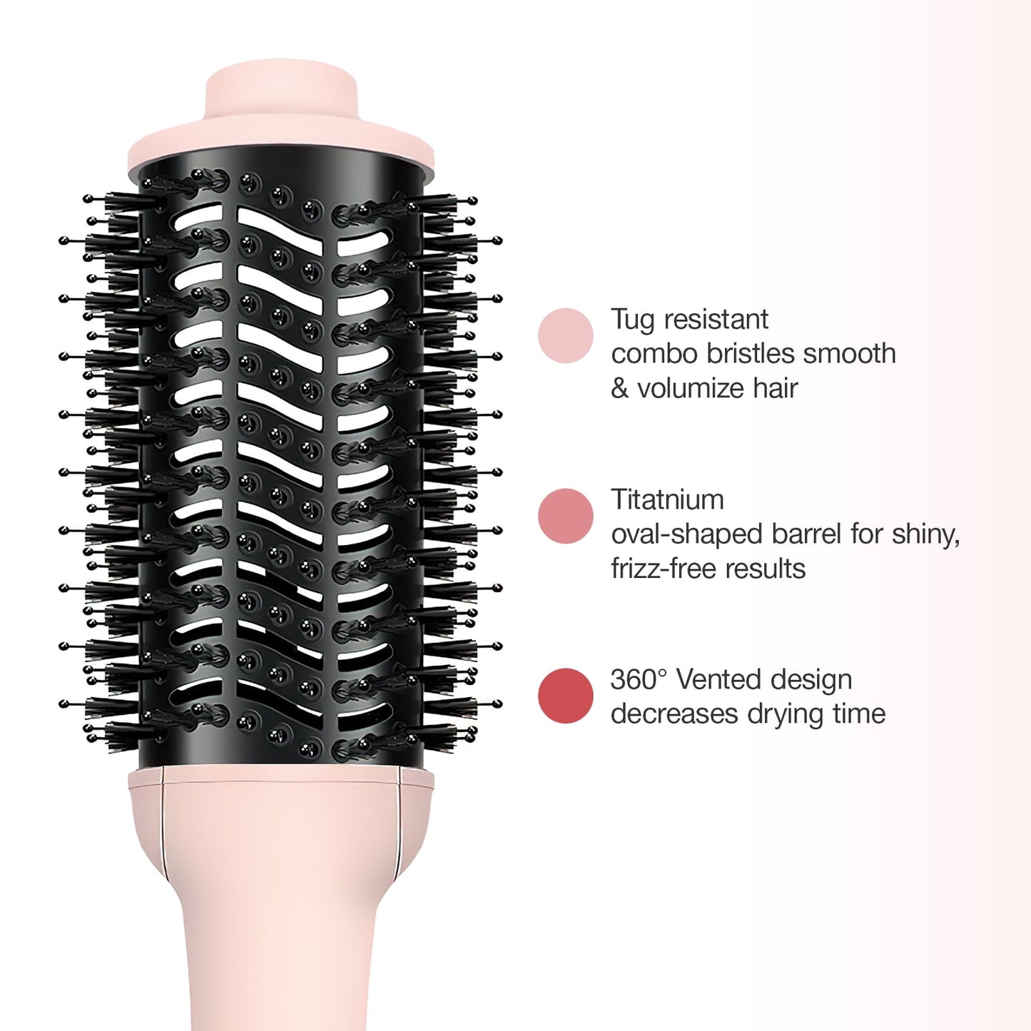 Hair Dryer Brush, Jungle Wave 3 in 1 Blow Dryer Brush and Styler Volumizer, Ceramic Hot Air Brush for All Hair Types, Gift for Women, Pink