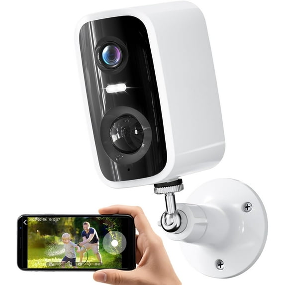 2K Security Cameras Wireless Outdoor, Battery Operated WiFi Cameras for Home Security with AI Motion Detection, Color Night Vision, Spotlight, Siren, IP65 Waterproof, SD/Cloud Storage