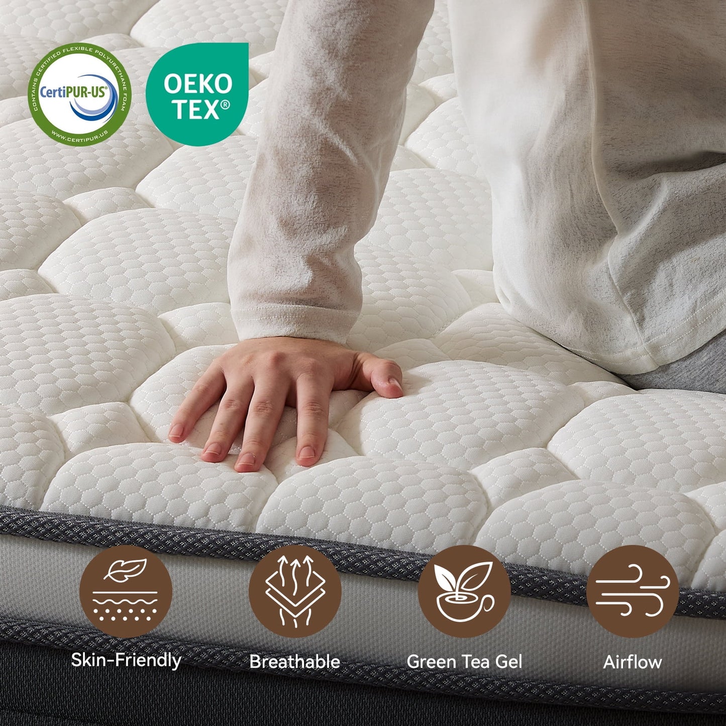 Dranite 12" Full, Gel Infused Memory Foam and Pocket Spring Hybrid Mattress in a Box, Adult