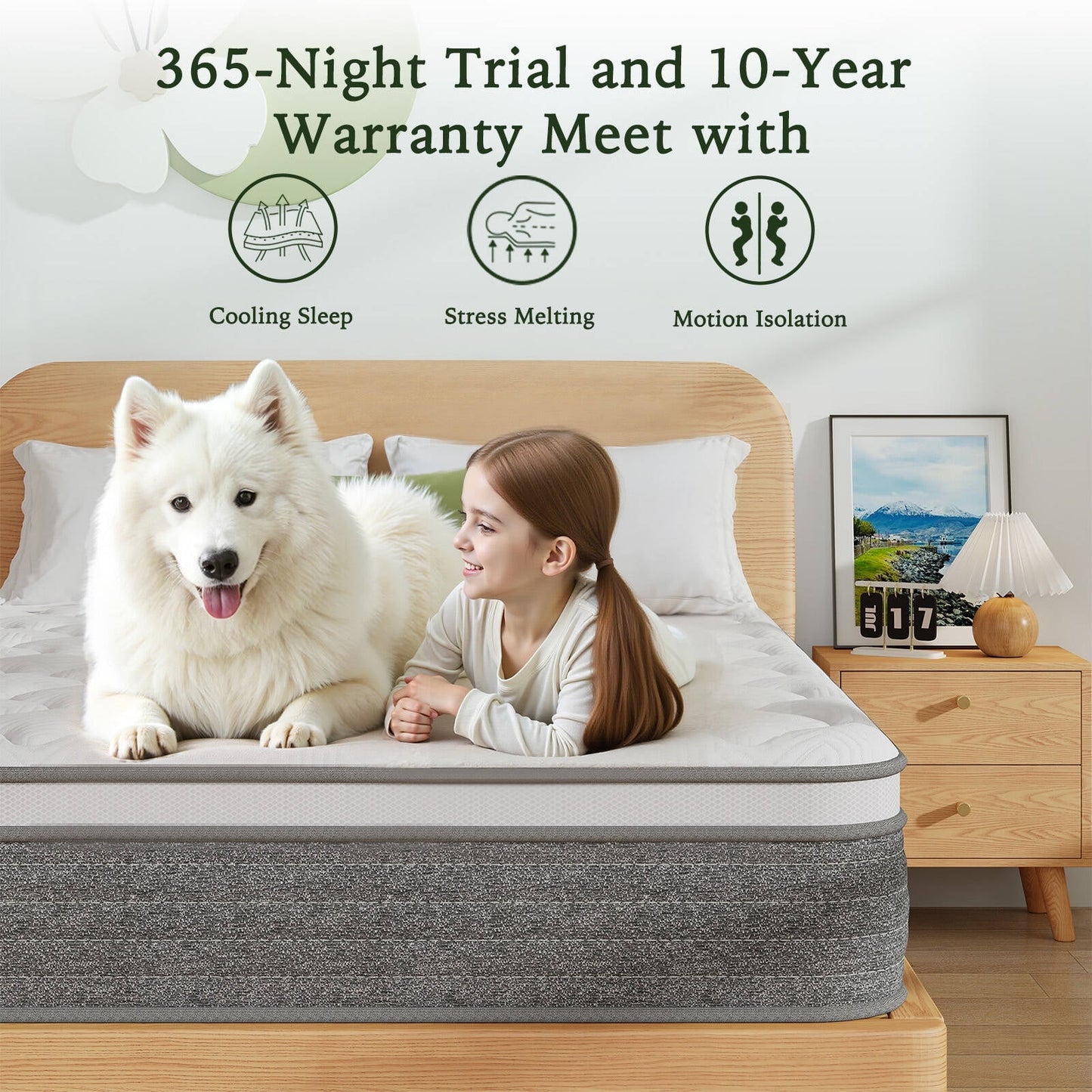 Kizreo Queen Mattress 12 inch, Hybrid Mattress in a Box with Memory Foam and Pocket Springs for Pressure Relief, Firm Queen Size Mattress, Motion Isolation, CertiPUR-US