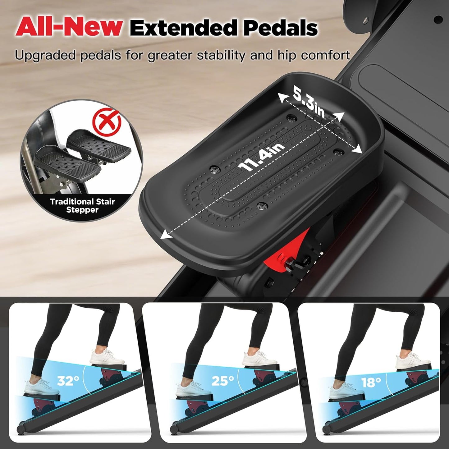 Magnetic Stair Stepper Machine with Level-Free Resistance Control, Cardio Climber for Home Gym, Compact Vertical Stepping with 8-Type Data Display, Tablet Holder, 2 Incline Levels, Transport Wheels