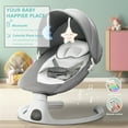 OEIKPFN Electric Baby Swing for Infants Bouncer for Boy Girl with Remote Control, 5 Speeds, 10 Music, Gray