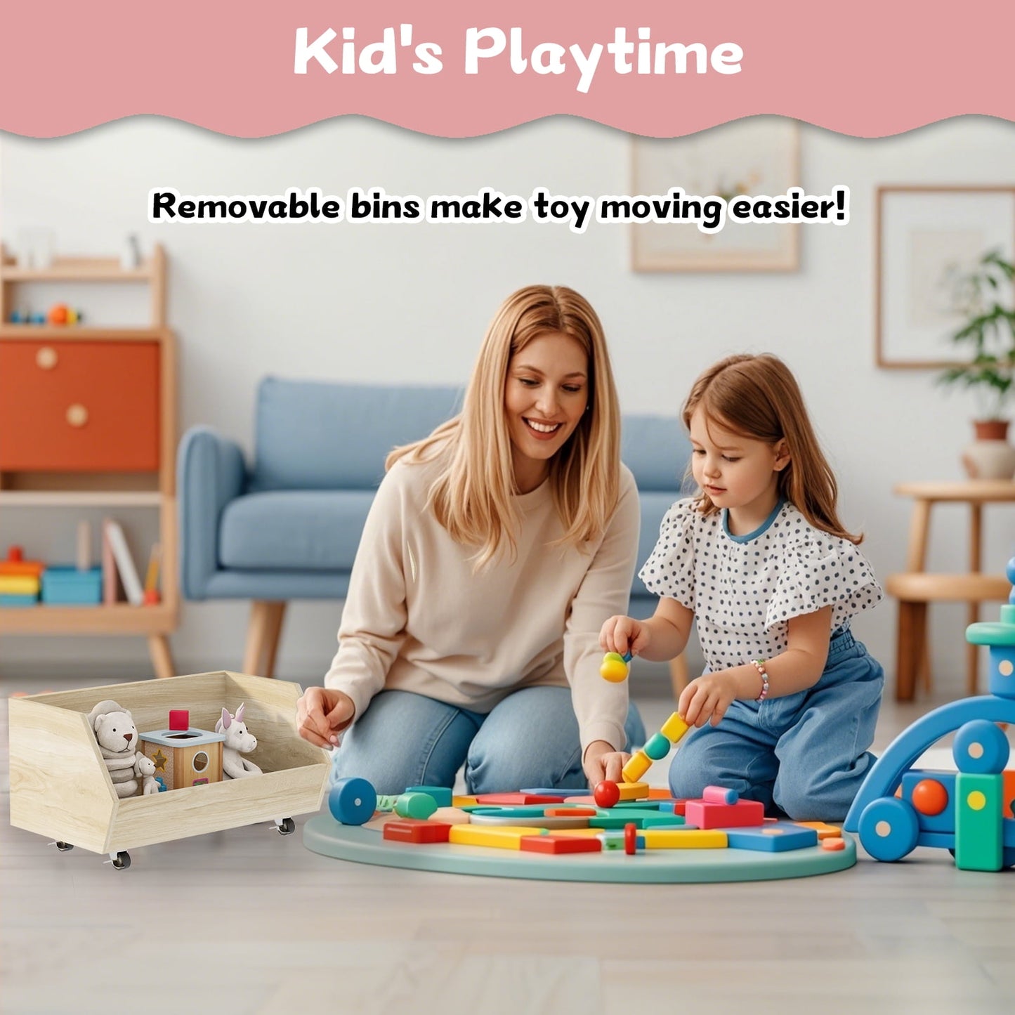 Bel Ark 4-Tier Kids Bookshelf and Toy Storage, Book Shelf for Kids Rooms, Wooden bookcase for Toddler Children Baby in Nursery Playroom Living Room - Idea Gifts for Boys and Girls (Oak)