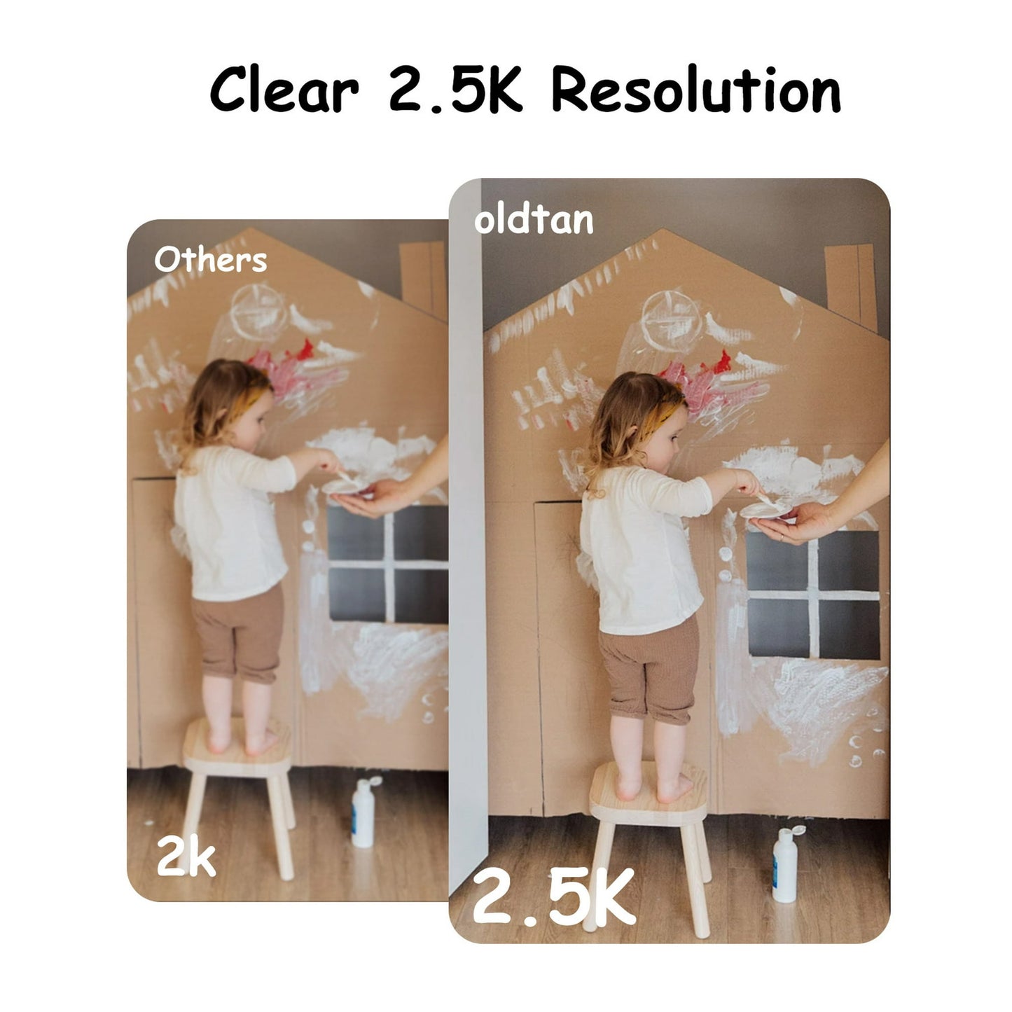 Oldtan WiFi Security Indoor Camera - 2.5K HD Baby Monitor for Home, 2-Way Audio, Auto Tracking