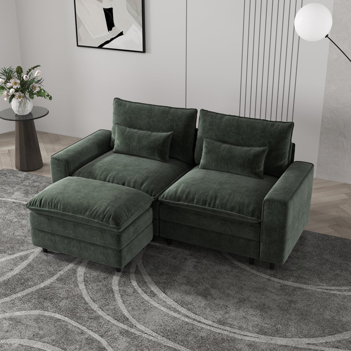 Dranite Modern Sofa Couch for Living Room,Bedroom,Office,Apartment,Green