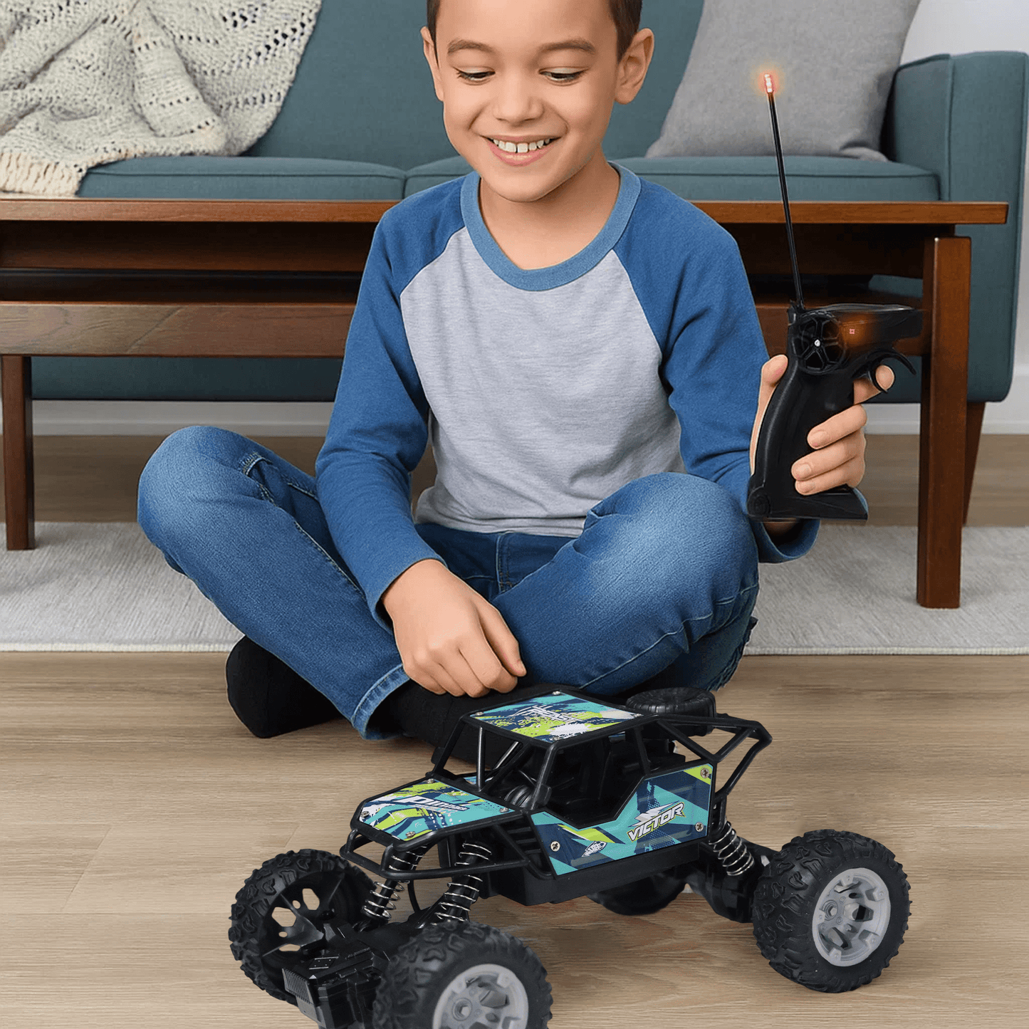 Remote Control Car, Rc Cars Toys for Boys 6-8, 1:18 Scale Off Road RC Car with Rechargeable Batteries, Monster Truck Toys, Blue