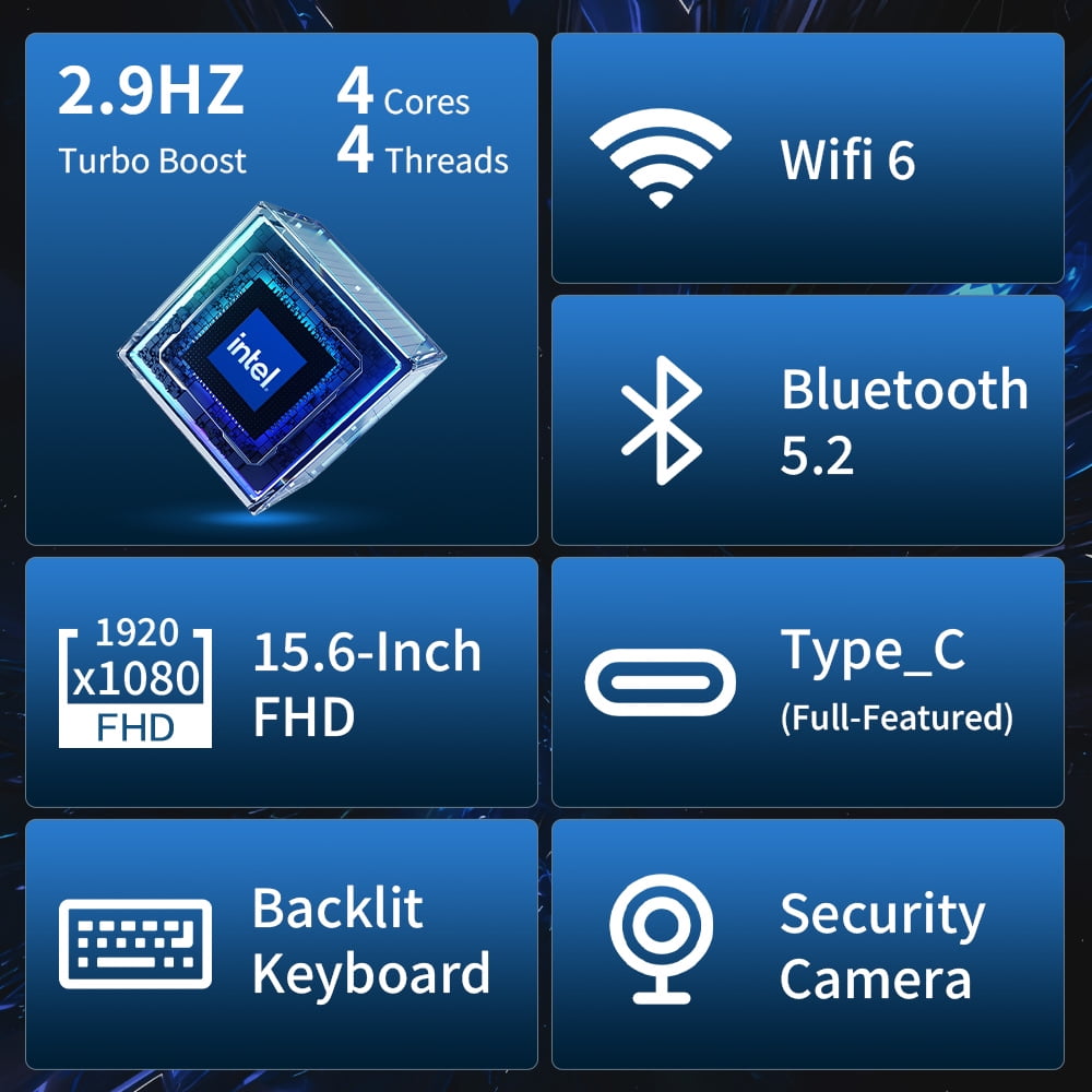 Ningmei NL100P 15.6 Inch Windows Laptop Intel N5095 16GB RAM 512GB SSD Space Gray