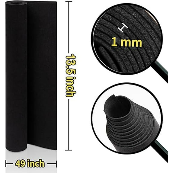 1mm Black Eva Foam,Premium Halloween Cosplay EVA Foam Sheet, 1mm to 12mm,49"x13.5",for Cosplay Crafts DIY Projects