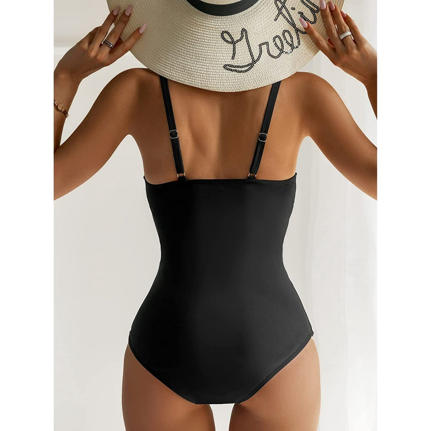 Women's One Piece Swimsuits Tummy Control Front Cross Bathing Suits Slimming Swimsuit V Neck Swimwear Monokini High Waisted Bathing Suit for Women