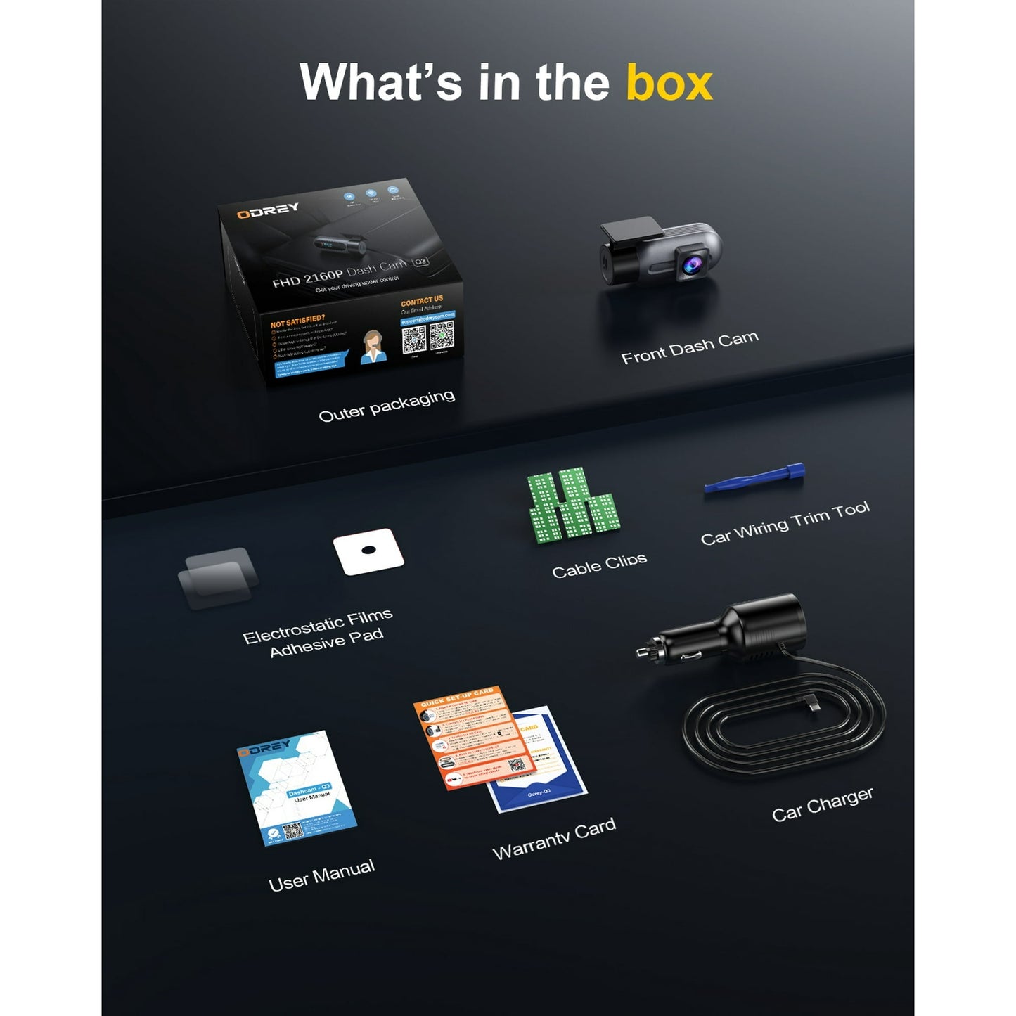 Odrey Dash Cam 4K UHD Front Dashcam with 5G WiFi Car Camera, Dash Camera with APP 24H Parking Mode, WDR, Loop Recording, Night Vision, Support 256GB Max