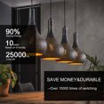 Roomrite LED Vintage Light Bulb, Edison Bulbs 4W (40W Equivalent) A19 Warm Light Bulbs 2400K 300LM E26 Base,Non-Dimmable,Amber Glass - 6 Pack