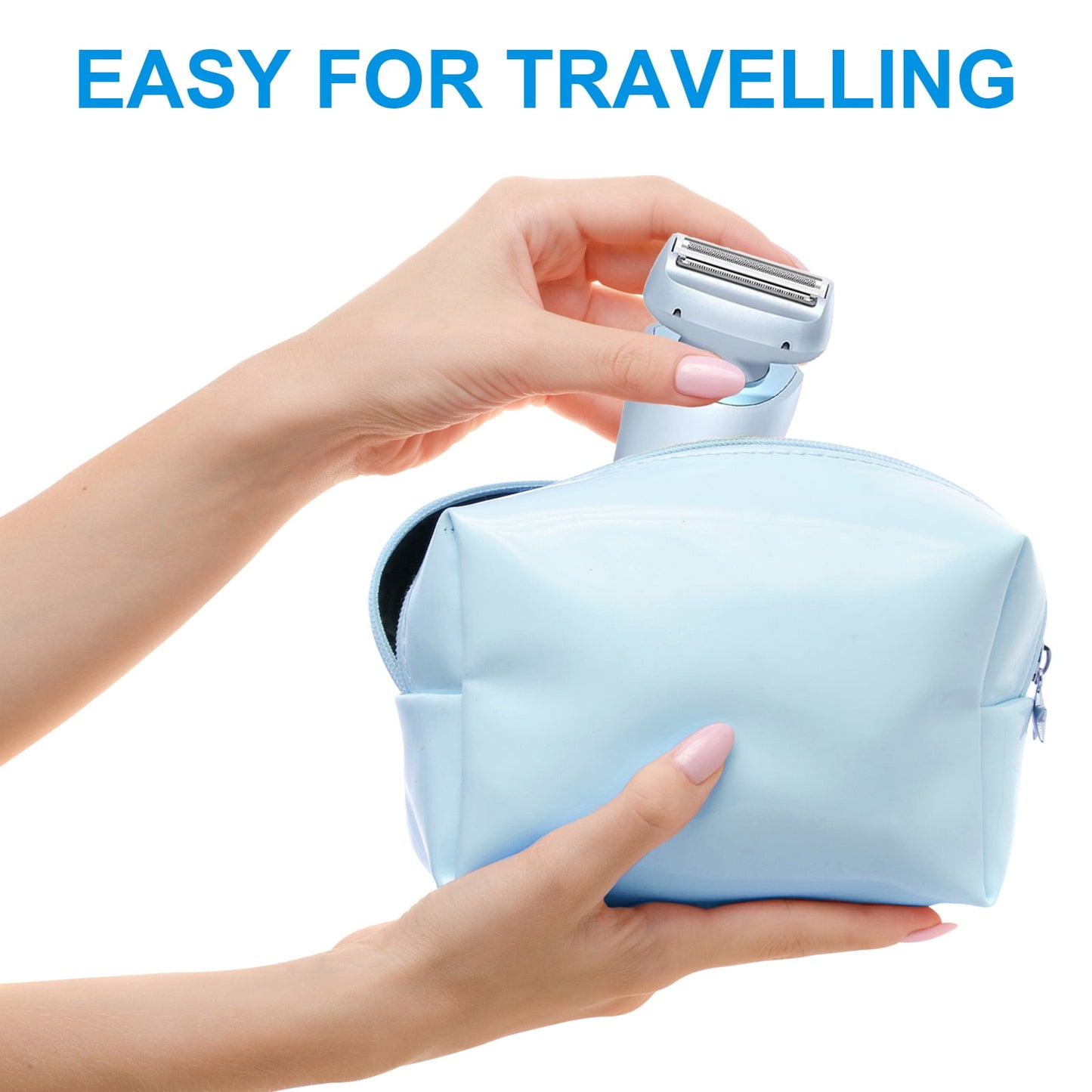 Electric Razor for Women, LAVERNER 2 In 1 Glide Pro 3.0 Painless Shaver Bikini Legs Underarm Public Hairs, Rechargeable Epilator Cordless Wet Dry Use, Blue