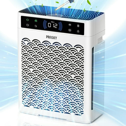 PRASKY Air Purifier for Home Large Room up to 2250 Sq ft, Remove Smoke Dust Allergies