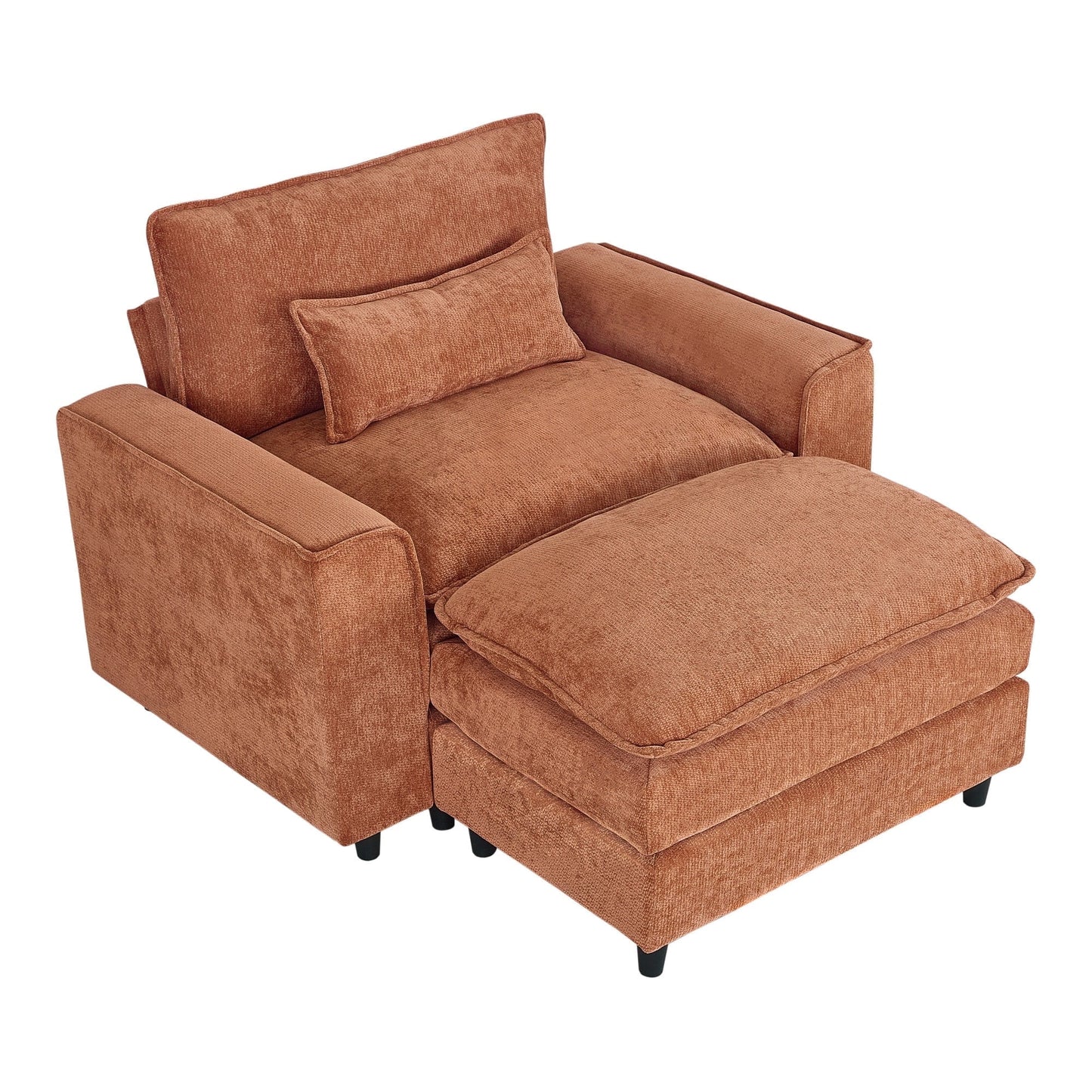 Dranite Modern Single Sofa Armchair for Living Room, Bedroom, White