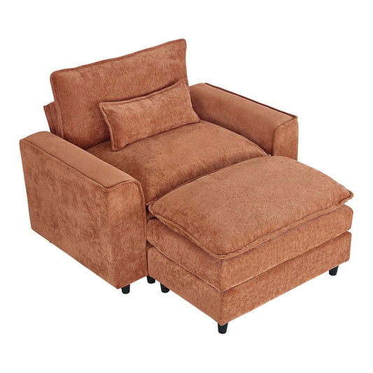 Dranite Modern Single Sofa Armchair for Living Room, Bedroom, White