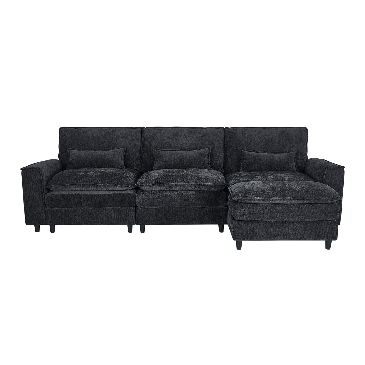 Dranite Modern Sofa Couch for Living Room,Bedroom,Office,Apartment,Black