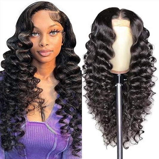 JUNGLE WAVE Deep Wave Lace Front Wigs, 13x4, Raw Human Hair, 200 Density, 26 Inch
