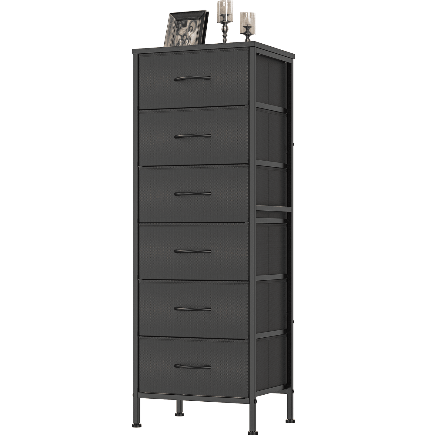 EZKAMFORT Tall 6 Drawer Dresser for Bedroom, Chest of Drawers, Black Dressers Organizer, Drawers for Clothes