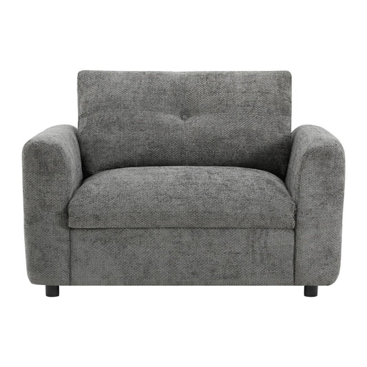 TTiramisuBest 42"x33" Modern Chenille Armchair, Tufted Wide Seat Sofa with Dual-Port Charger for Apartment & Living Room,Gray
