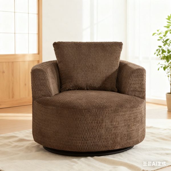 TIRAMISUBEST 360 Degree Swivel Accent Chair Plush Comfort Pocket Spring Support Wooden Base Comfy Seating Living Room Office Apartment