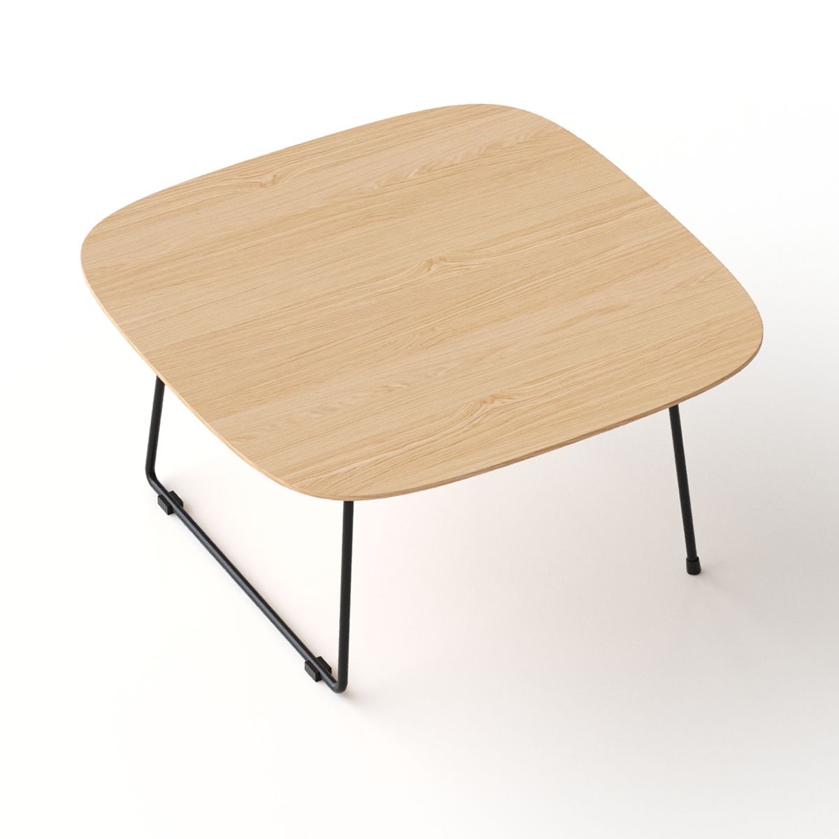 TiramisuBest Modern Round Coffee Table, American Minimalist Style with Acacia Wood & Metal for Home & Apartment