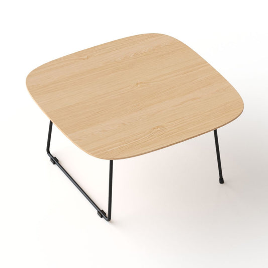 TiramisuBest Modern Round Coffee Table, American Minimalist Style with Acacia Wood & Metal for Home & Apartment