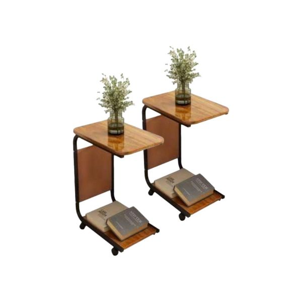 TiramisuBest Small Coffee Table with Storage Rolling Side Table Slide Under Sofa for Living Room Bedroom Apartment Easy Assembly