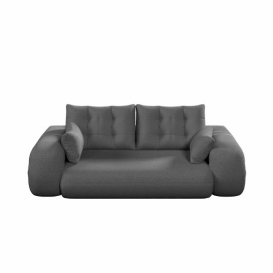 TiramisuBest 78.7" Grey Fabric Human Dog Bed, Foldable 3-in-1 Sofa Couch for Living Room, Guest Room & Playroom