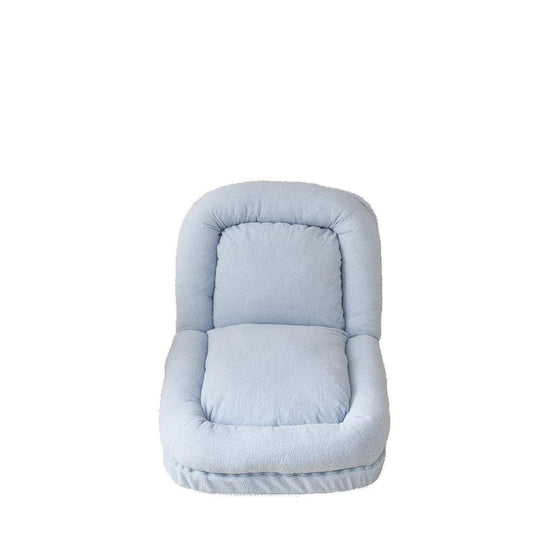 TiramisuBest Blue 3-Fold Convertible Sofa Bed, Space-Saving Metal Frame Sleeper Couch for Bedroom & Office