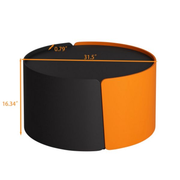 TiramisuBest Modern Nesting Coffee Table Set, Round Extendable Side & End Tables for Small Spaces,Black