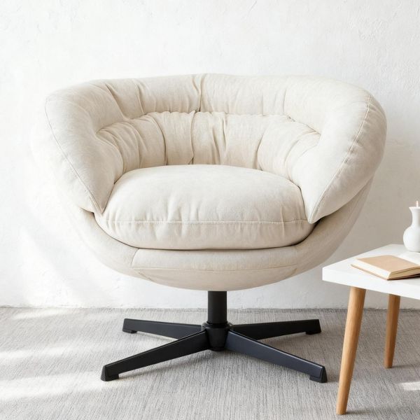 TiramisuBest 31 Inch Accent Chair 360 Swivel Chair Modern Chenille Swivel with Removable Cushion Cloud Soft Focus Ready for Home Bedroom