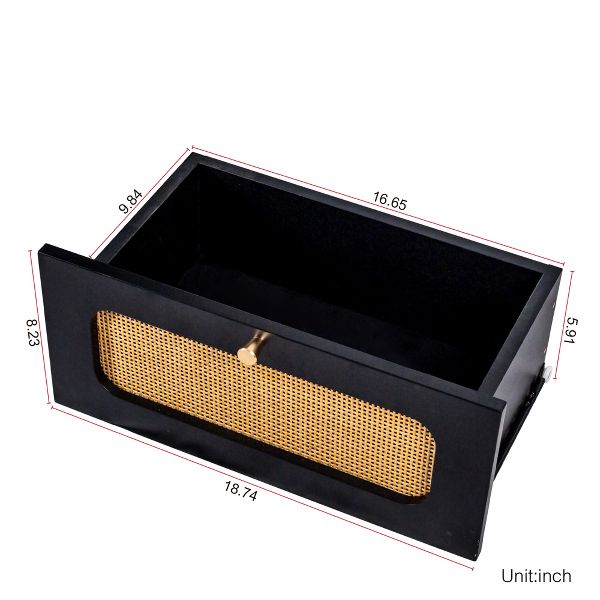 TIRAMISUBEST Rattan Nightstand Faux Rattan Drawer Storage with Wood Legs Bedside Storage Living Room Bedroom