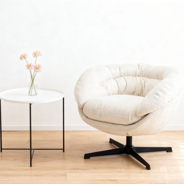 TiramisuBest 31 Inch Accent Chair 360 Swivel Chair Modern Chenille Swivel with Removable Cushion Cloud Soft Focus Ready for Home Bedroom